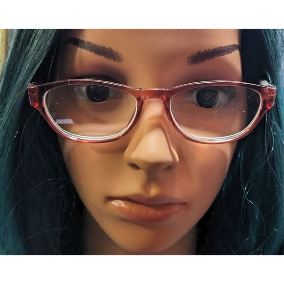 ABS Pink Translucent Retro Reading GLasses - Picture 9 of 10